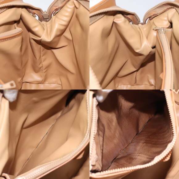 CELINE Macadam Canvas Shoulder Bag Beige Gold - Picture 12 of 13